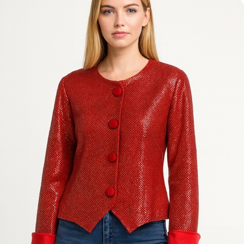 Vintage | Red Sparkle Sequin Jacket